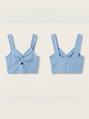 NWT Madewell Sky Blue Tie-Front Terry Cloth Top M